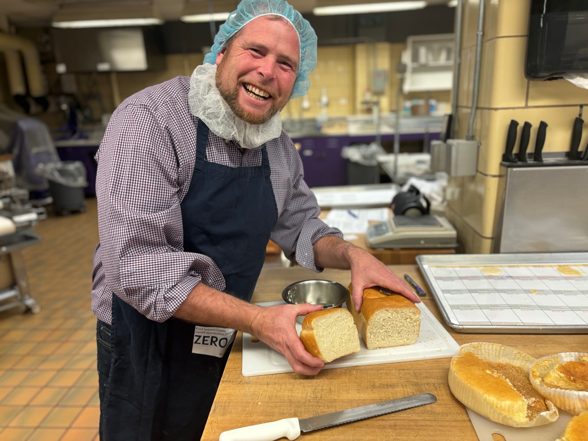 TJ at a baking workshop